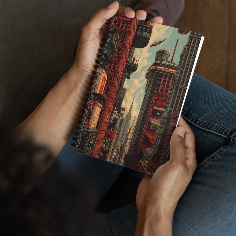 Echoes of Tomorrow: Retro-Futuristic Cityscape 
 Spiral Notebook | 140 pages