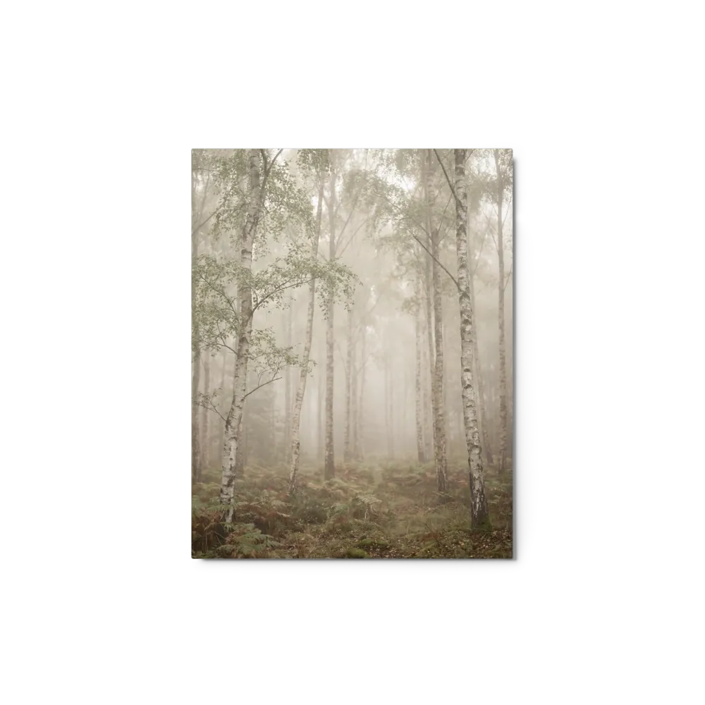 Misty Birchwood Path 
 Paper Print With Black Frame & Mat | 18″x 24″