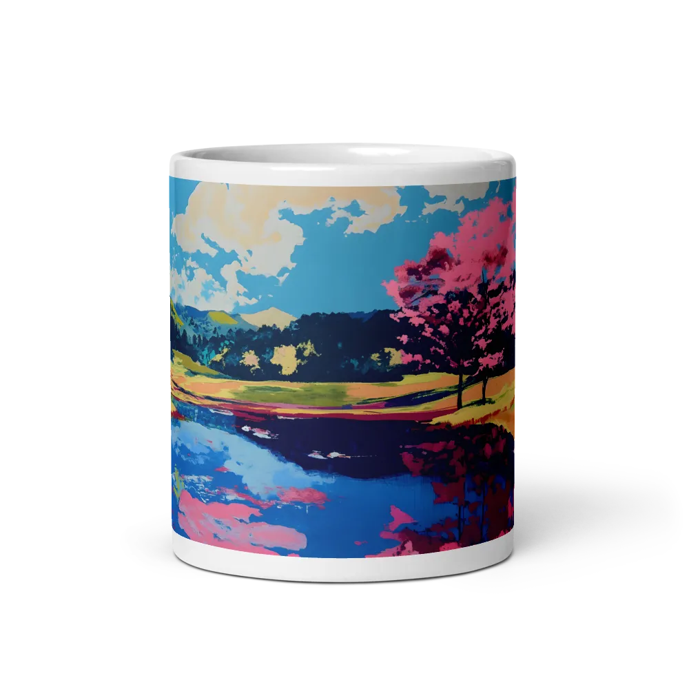 Cherry Blossom Lake Reflection 
 Mug | 20 oz