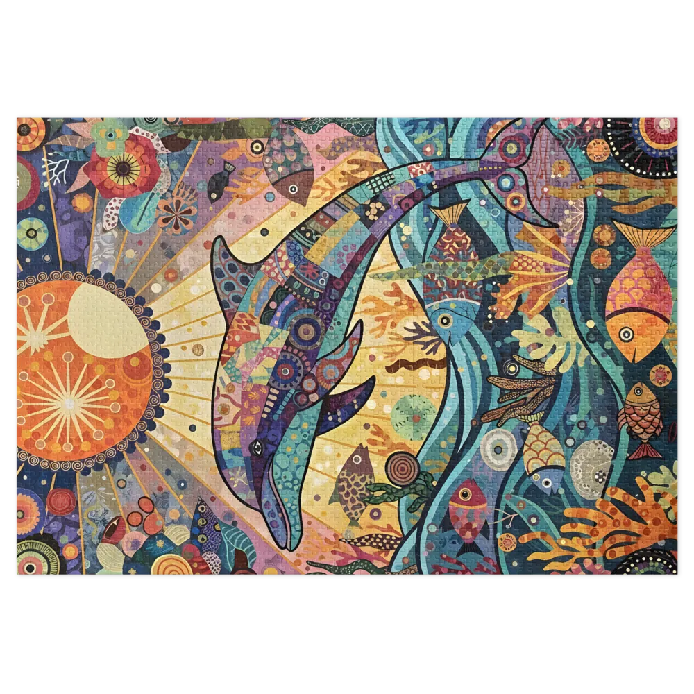 Sunlit Mosaic Dolphin | Jigsaw Puzzles