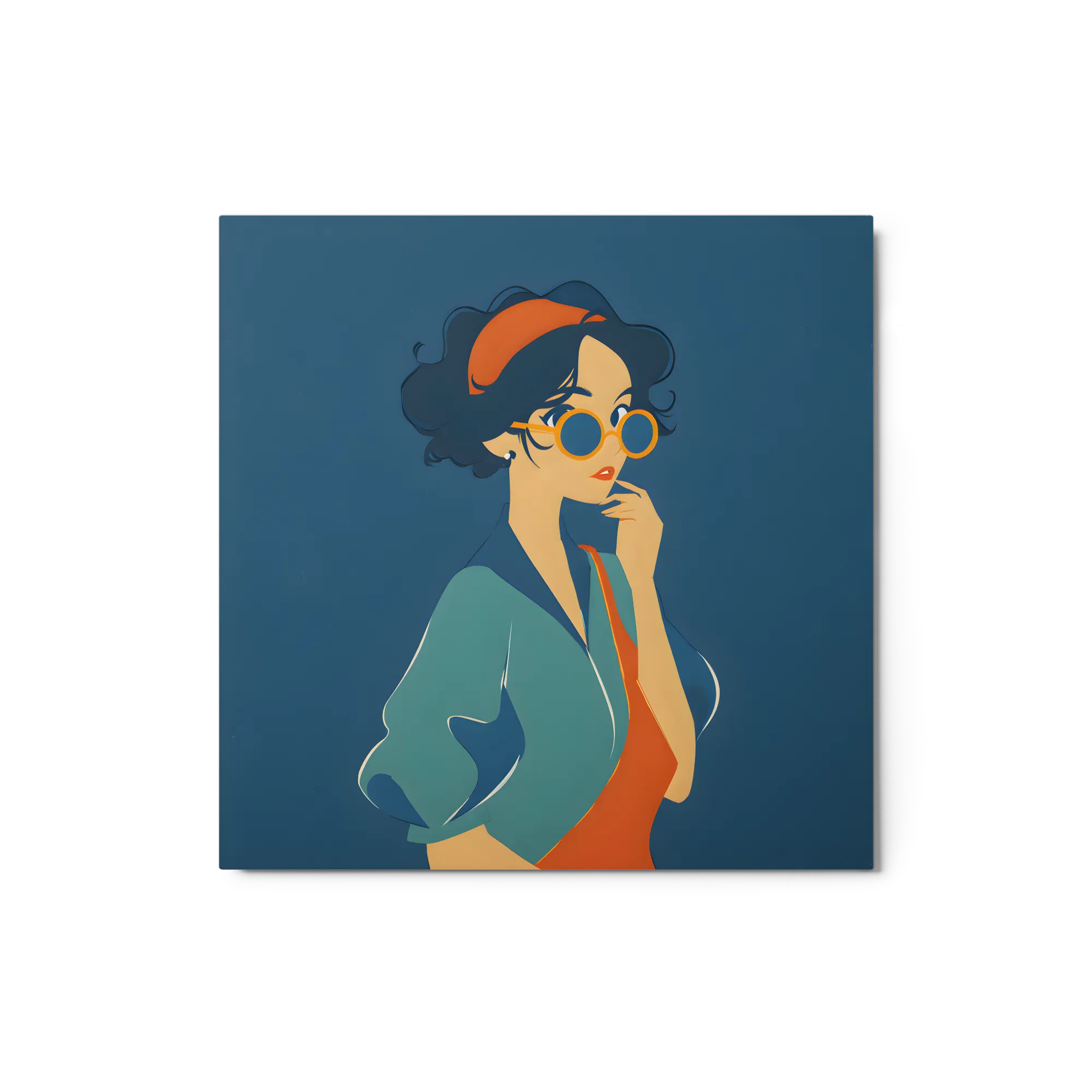 Retro Chic Portrait 
 Canvas | 8″x 8″
