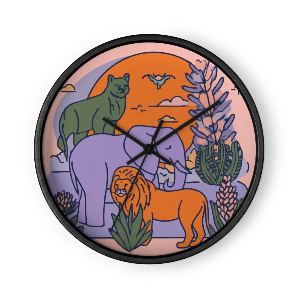 Safari Sunset Wildlife | Wall Clock