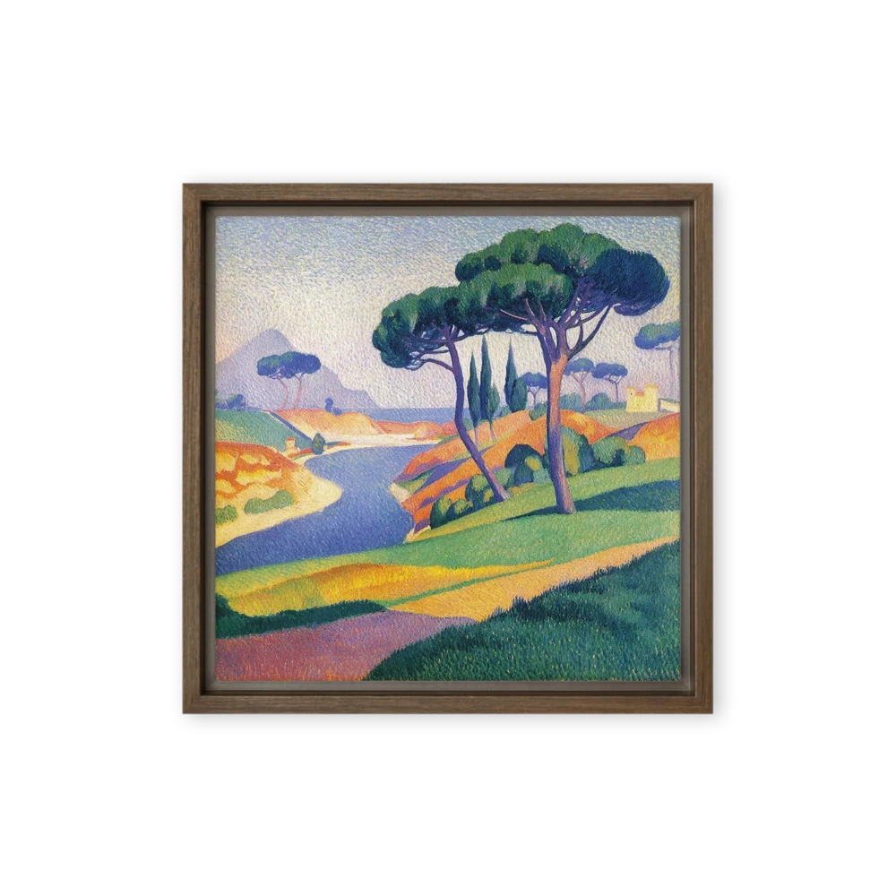 Mediterranean Pines by the River | Art Print