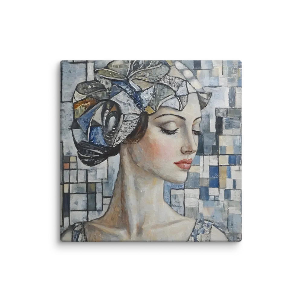 Geometric fragments in heavy relief — Palette-knife oil ridges