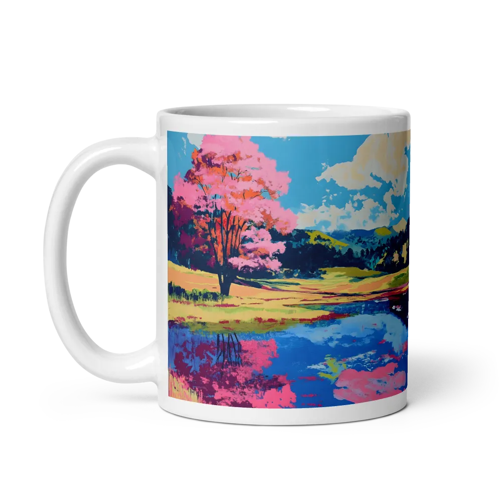 Cherry Blossom Lake Reflection 
 Mug | 20 oz