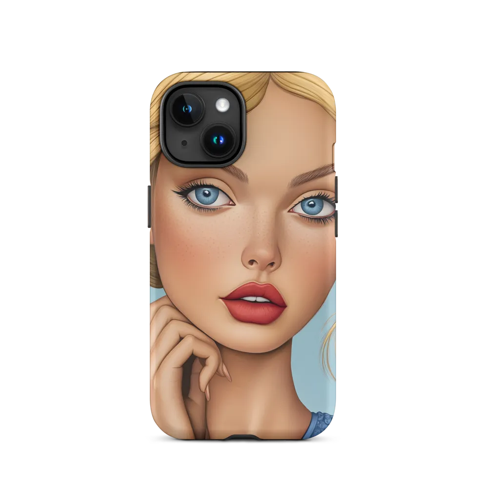Portrait of a Woman with Blue Eyes | Phone Case