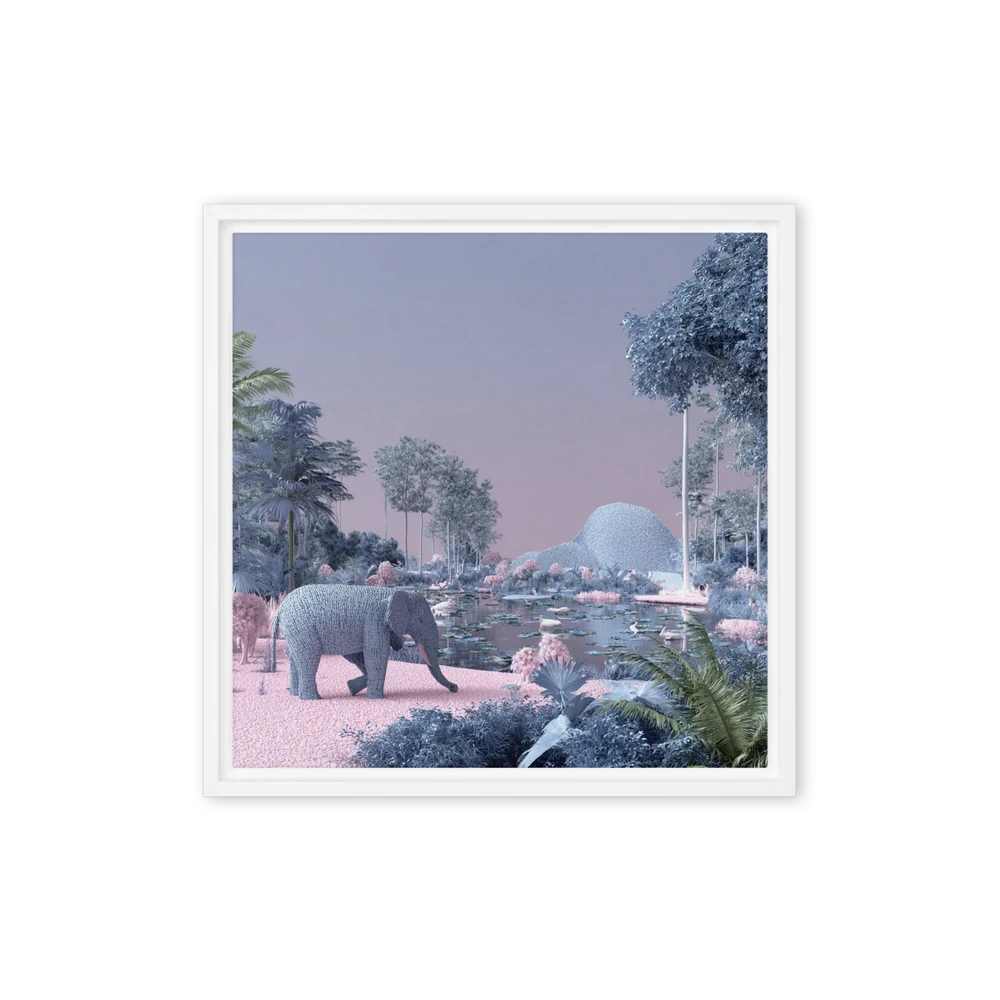 Pastel Jungle with Elephant | Art Print