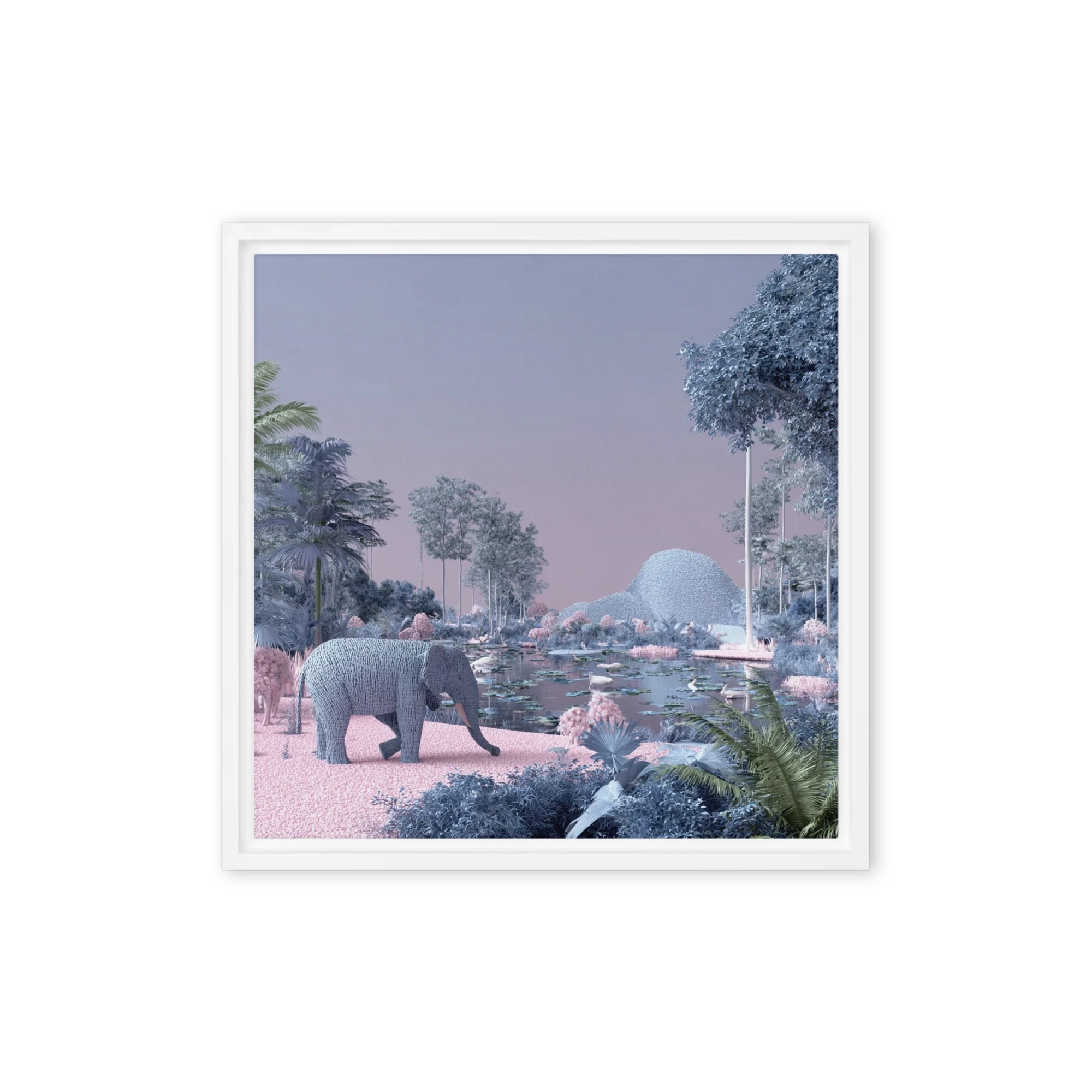 Pastel Jungle with Elephant