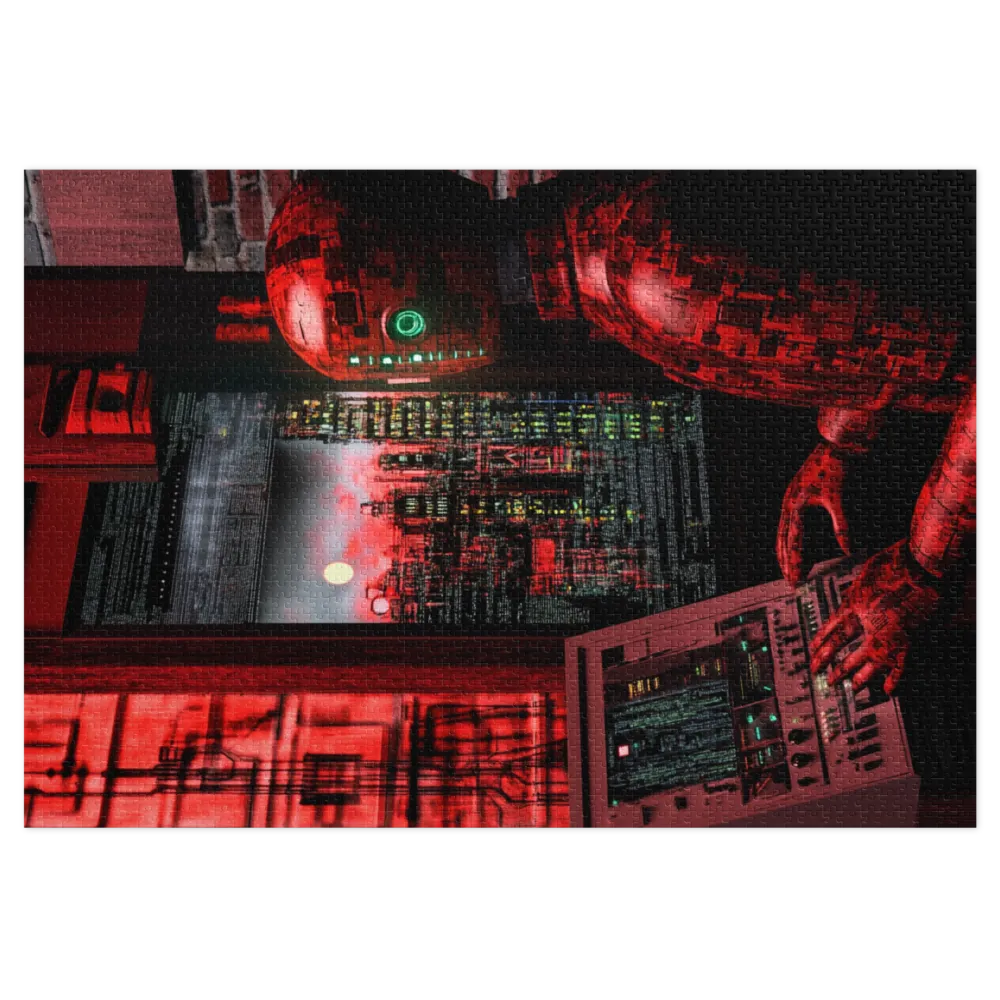 Cyberpunk Robot in Futuristic City | Jigsaw Puzzle (252/520 pieces)
