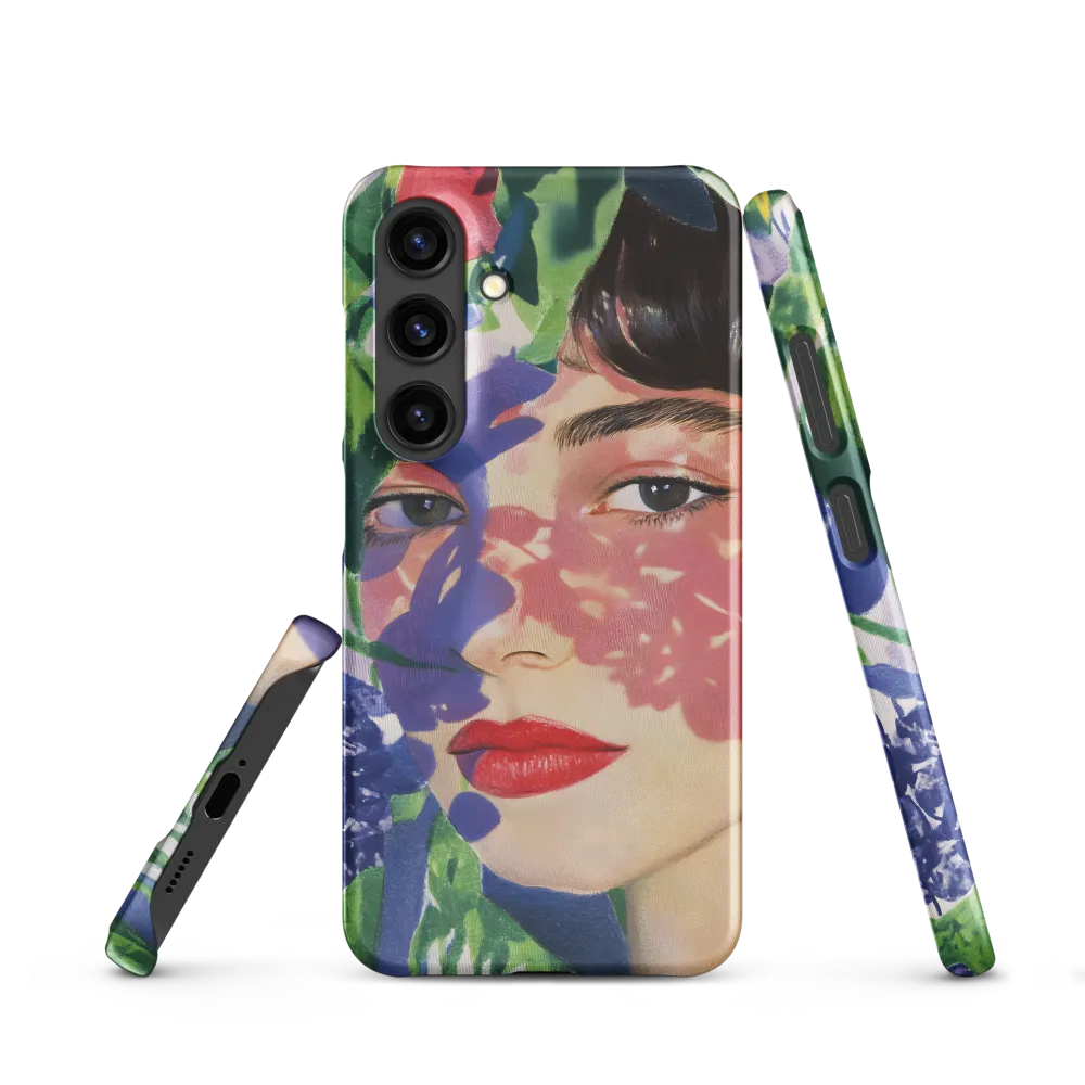 Portrait of a Female Face Surrounded by Leaves | Phone Case