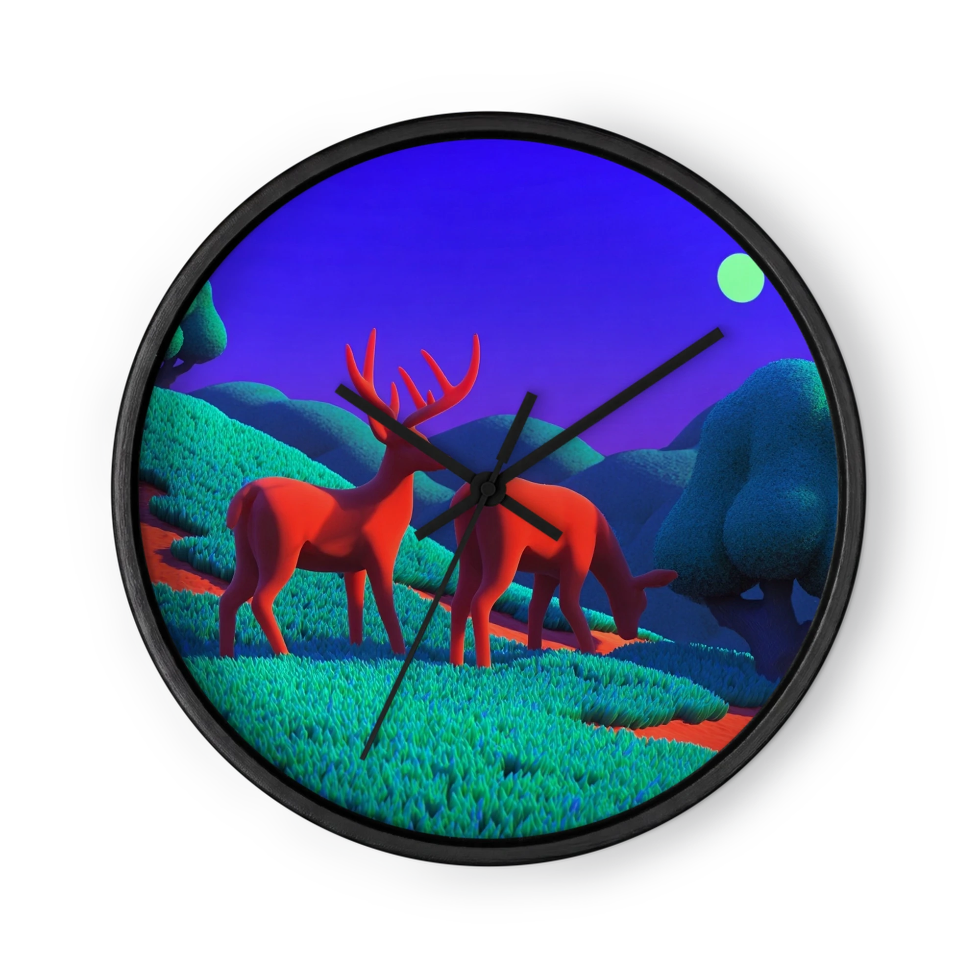 Red Deer Under Full Moon