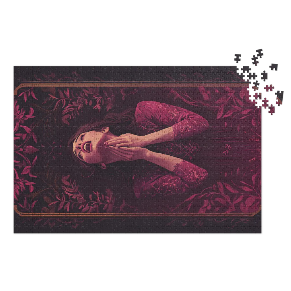 Anguished Woman in Floral Dress