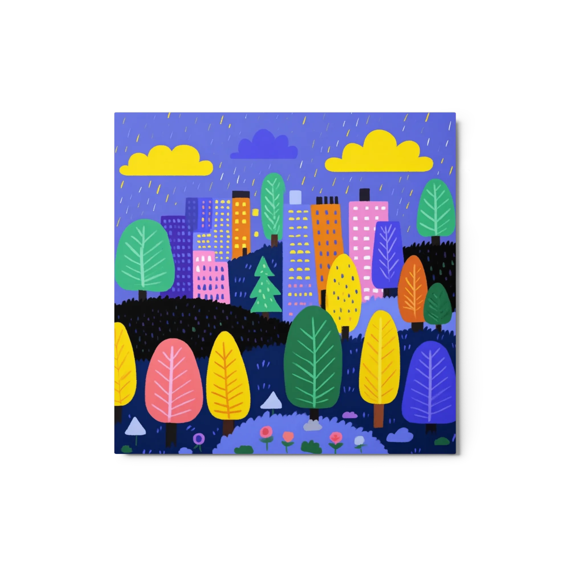 Rainy Day in the Colorful City
