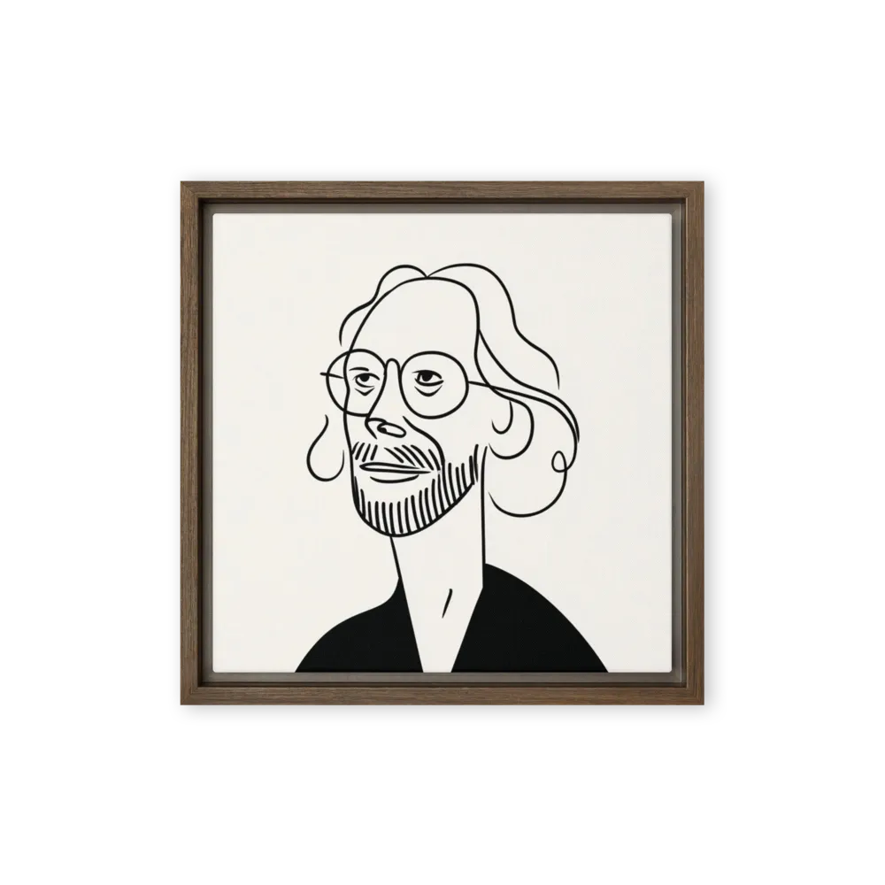 The Thinker in Ink 
 Metal Print | 12″x 12″