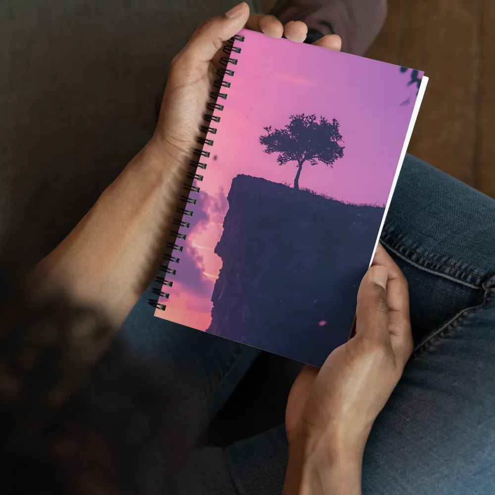 Lone Tree on Purple Cliff 
 Spiral Notebook | 140 pages