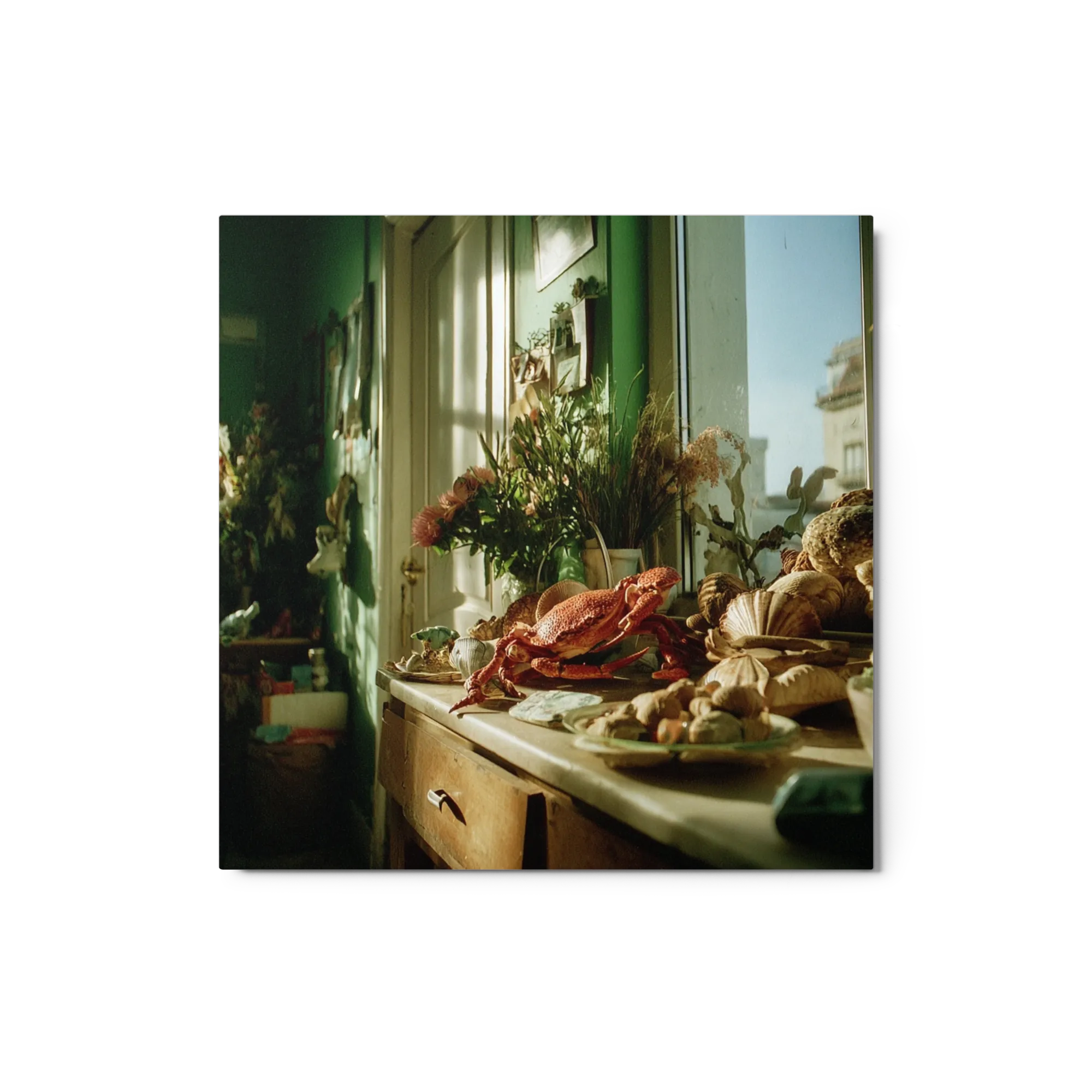 Crab on Sunlit Countertop