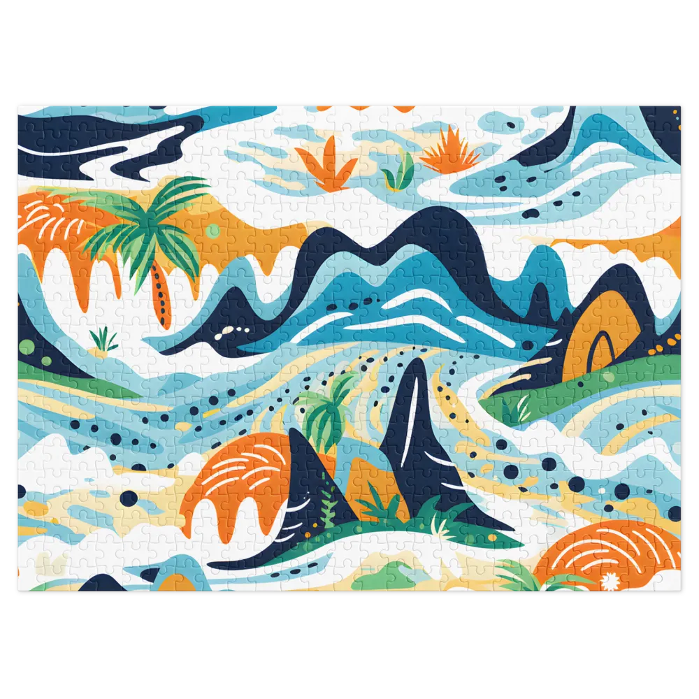Vibrant Abstract Landscape | Jigsaw Puzzle (252/520 pieces)