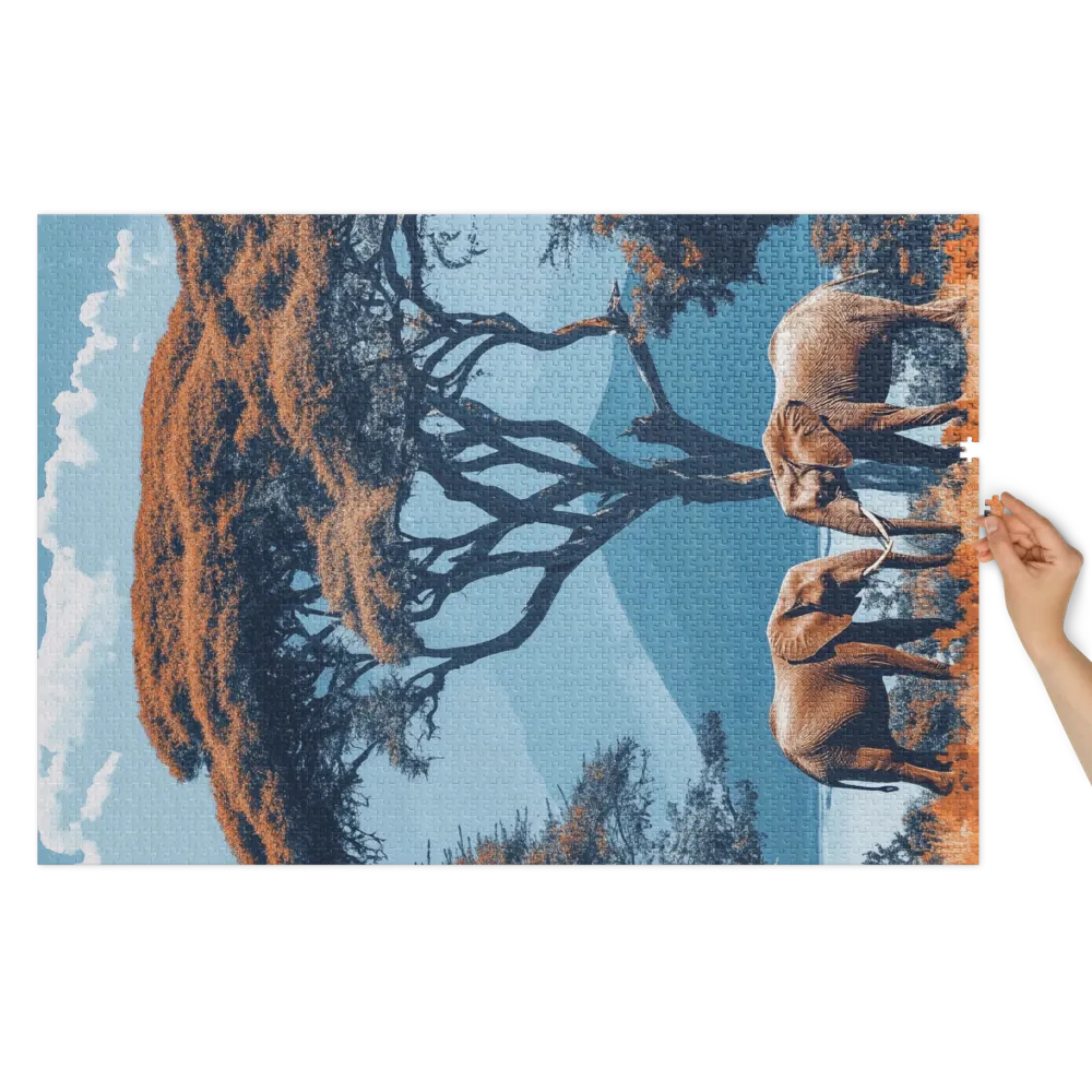 Elephants of the Savanna 
 Jigsaw Puzzle in Tin Box