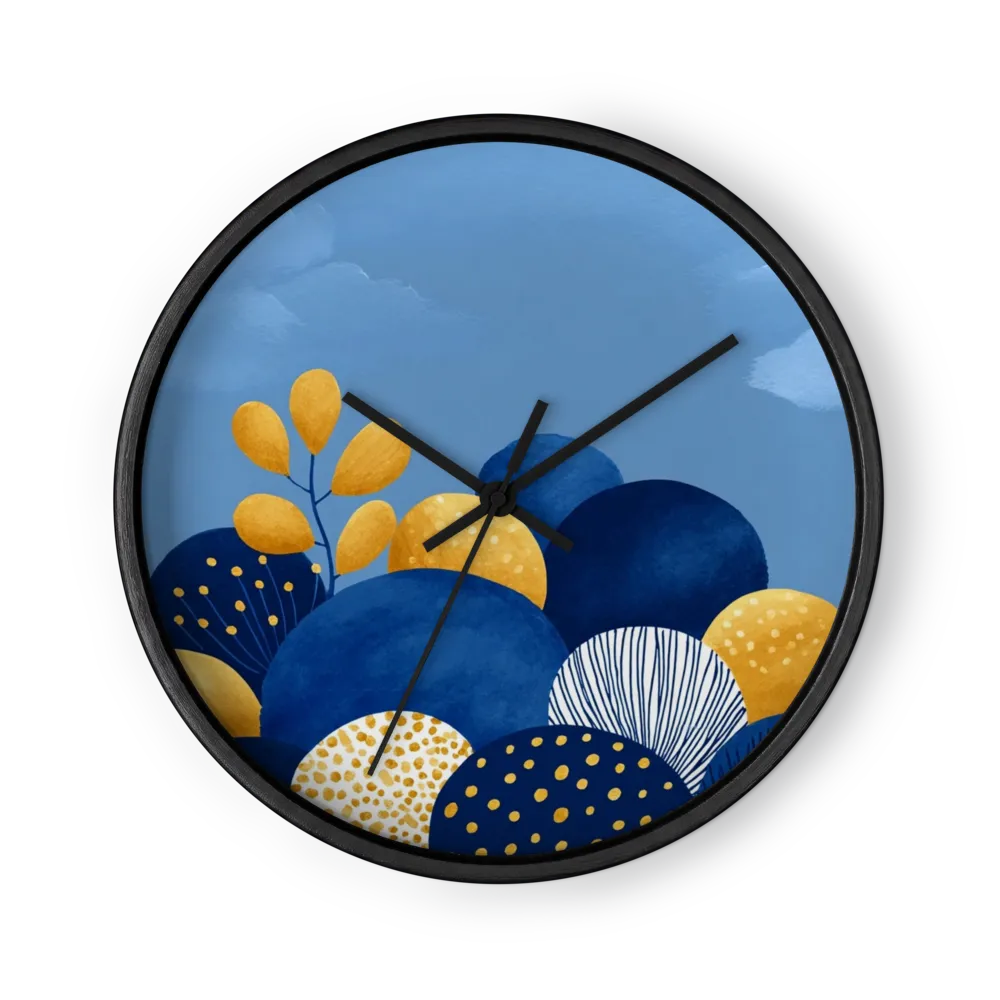 Midnight Gold Garden | Wall Clock