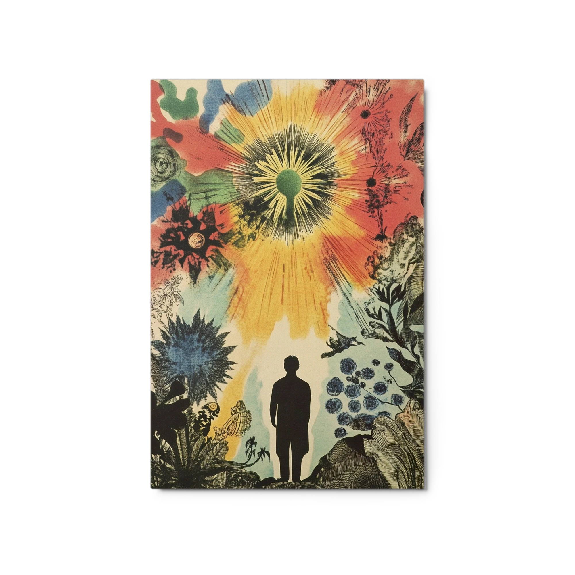 Surreal Silhouette with Explosive Colors