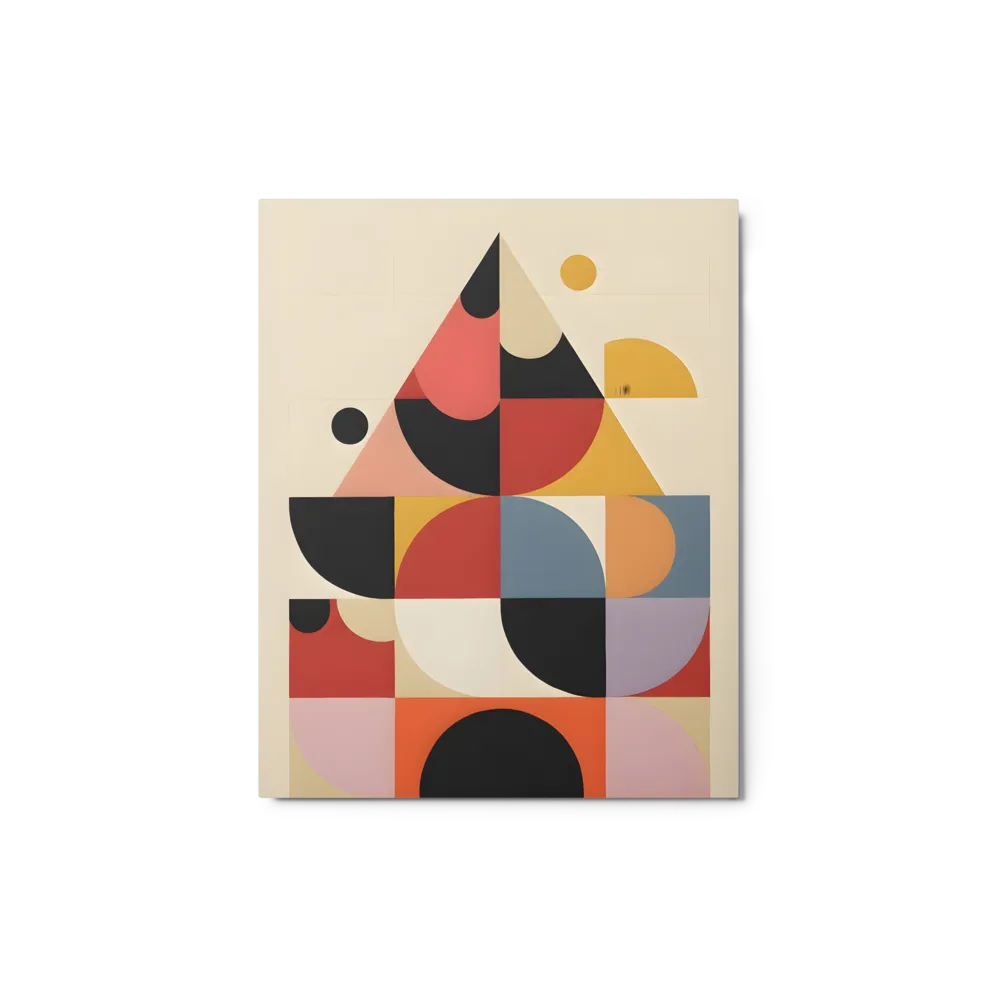 Geometric Abstraction 
 Canvas with Brown Frame