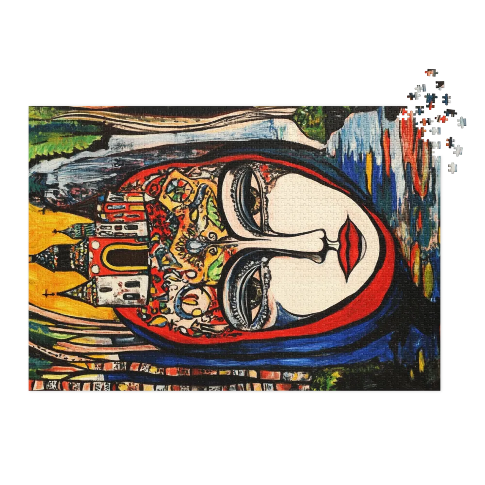 Expressionist Woman with a Castle | Jigsaw Puzzle (252/520 pieces)