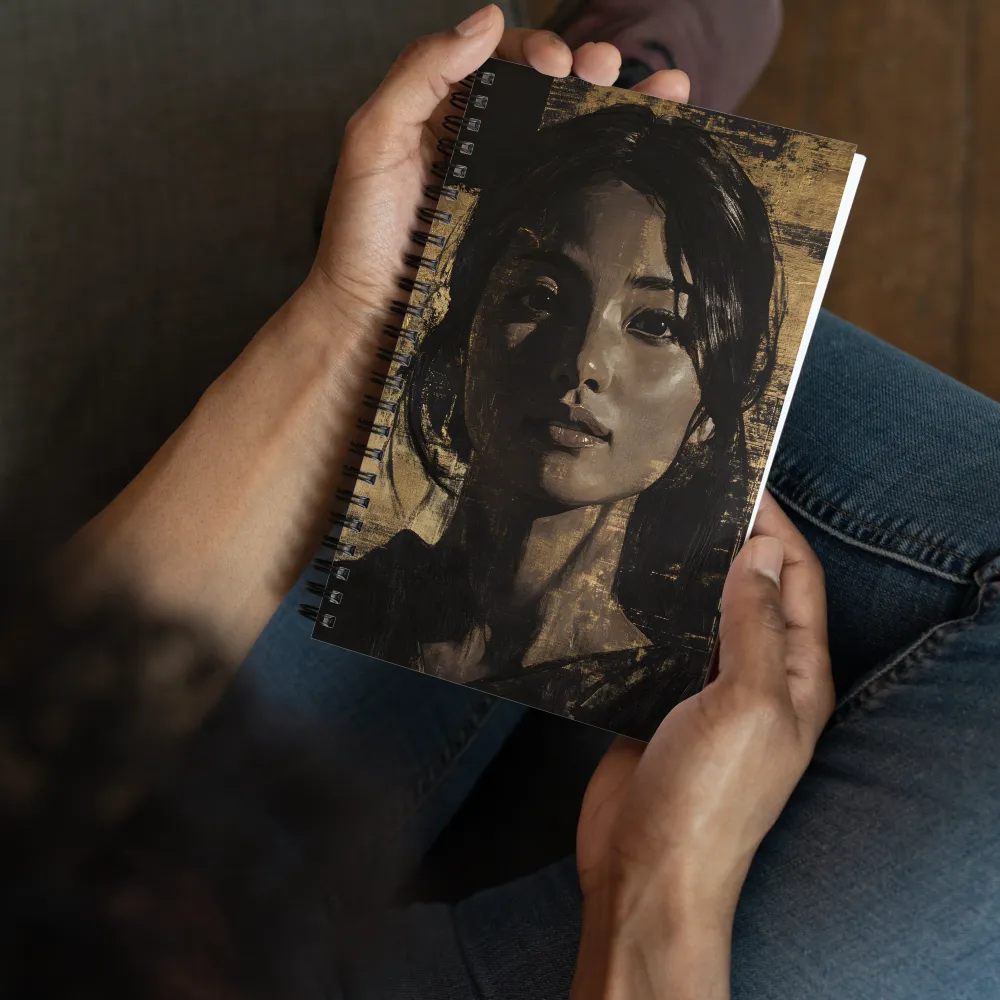 Gilded Shadow Portrait 
 Spiral Notebook | 140 pages