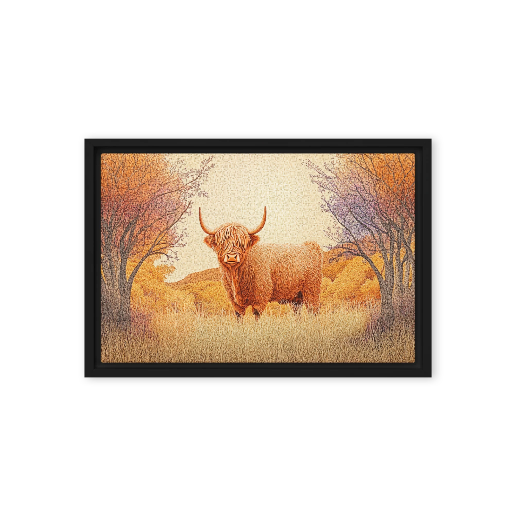 Golden Autumn Highland Cow | Art Print