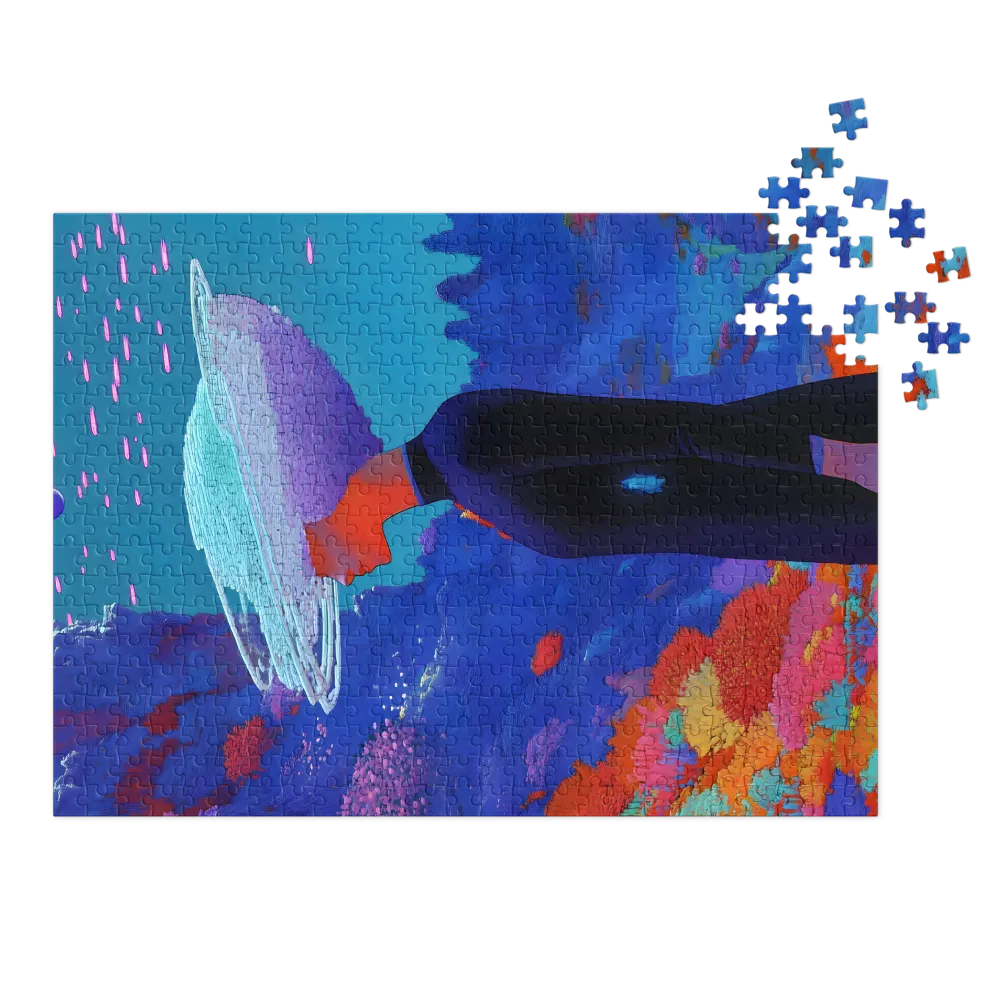 Surreal Female Figure in Vibrant Landscape | Jigsaw Puzzle (252/520 pieces)