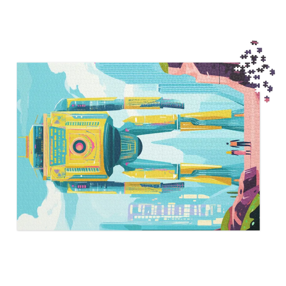 Futuristic Robot in Vibrant Landscape