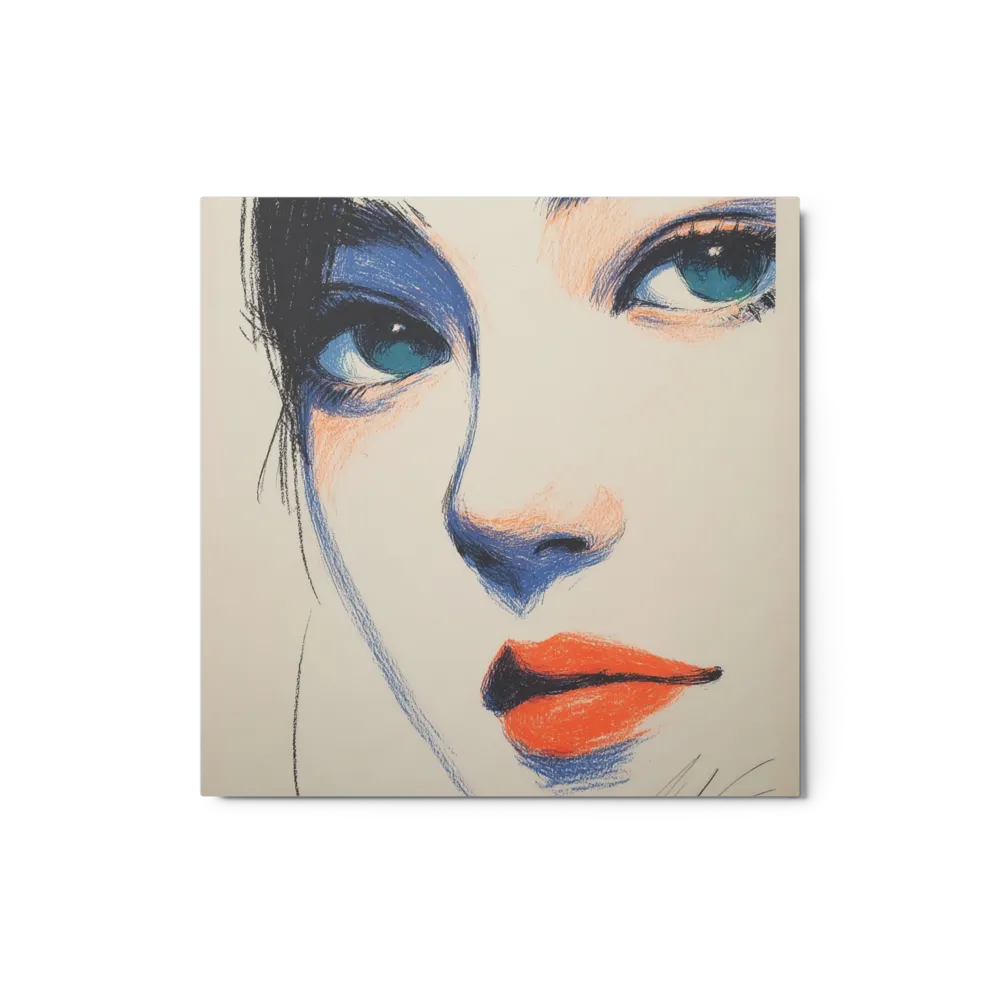 Cobalt and Coral Portrait | Art Print