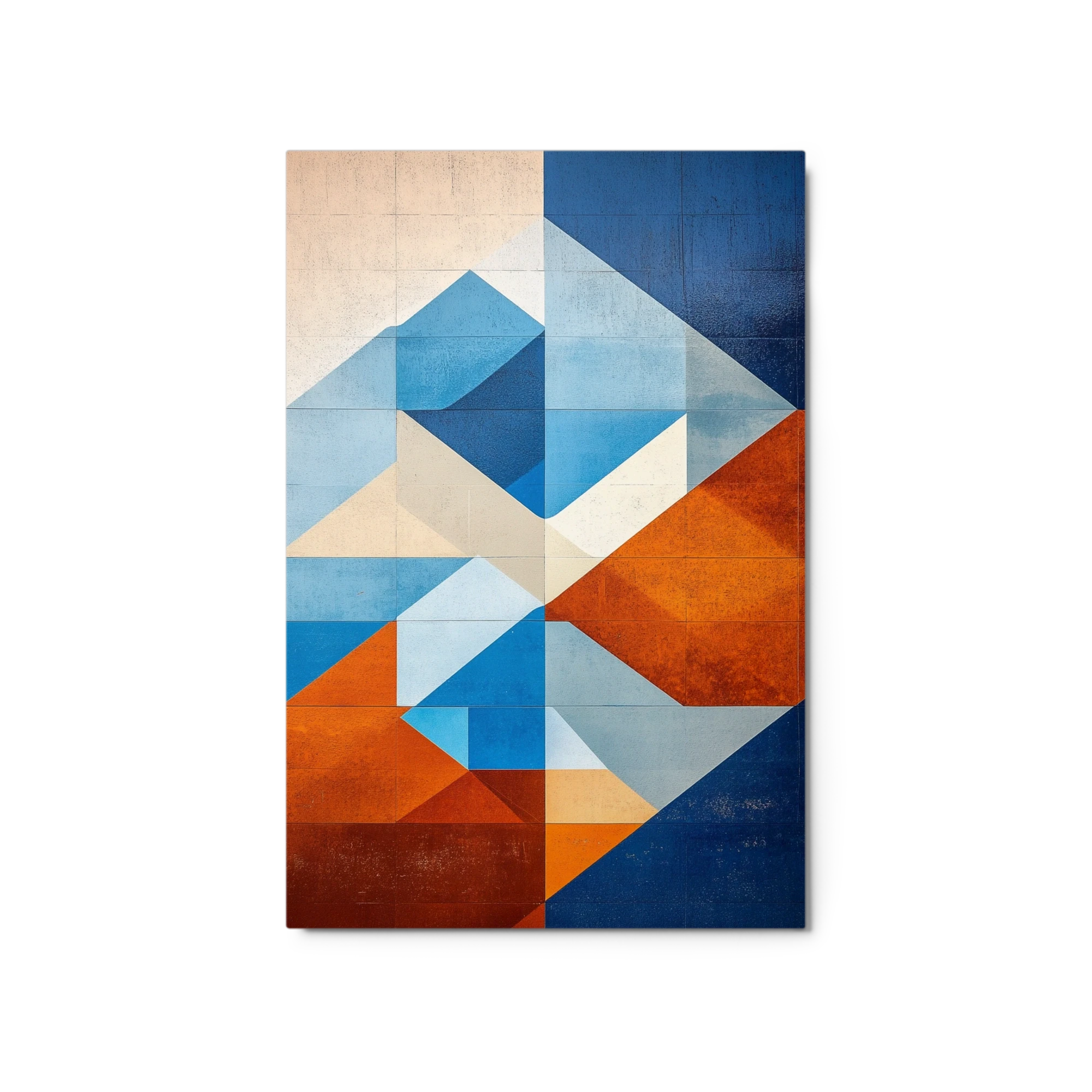 Geometric Abstract Mural of Mountains