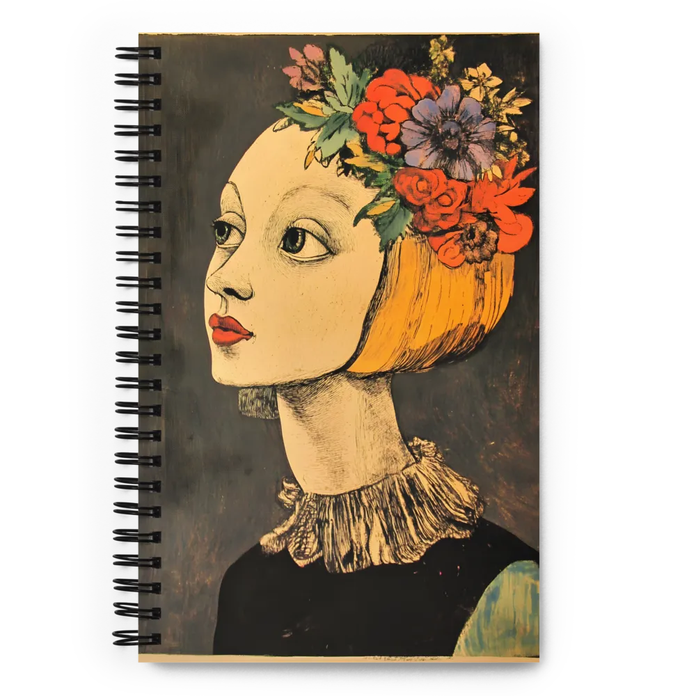Woman with Floral Headdress 
 Spiral Notebook | 140 pages