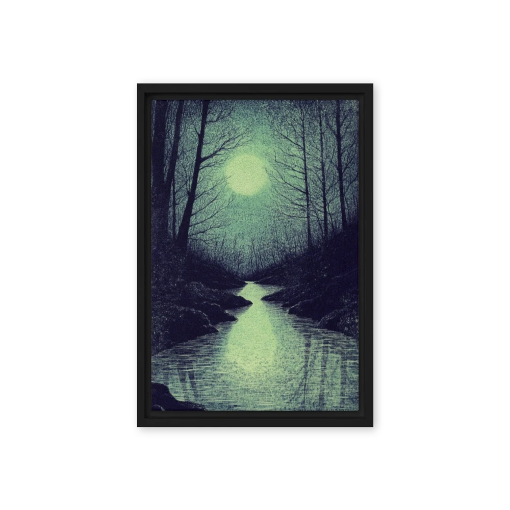 Moonlit River Landscape