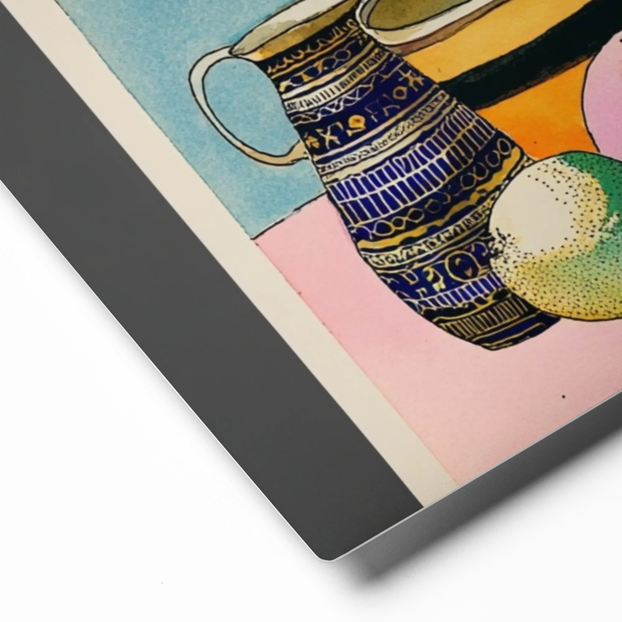 Citrus and Sapphire 
 Metal Print | 12″x 12″