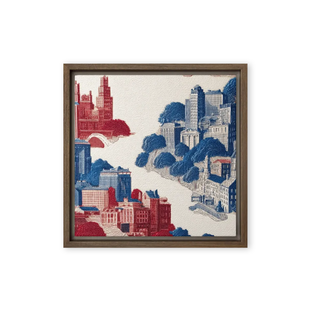 Urban Toile de Jouy 
 Poster with White Frame | 12″x 12″