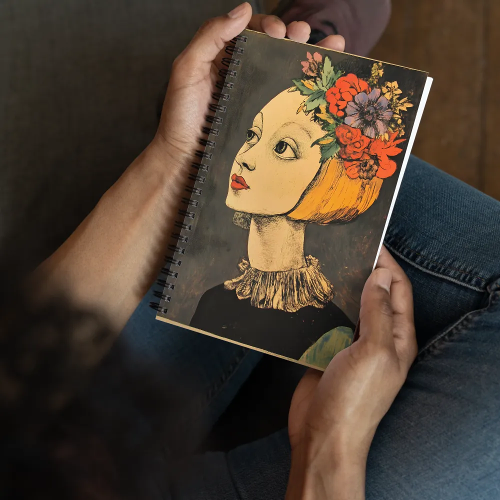 Woman with Floral Headdress 
 Spiral Notebook | 140 pages