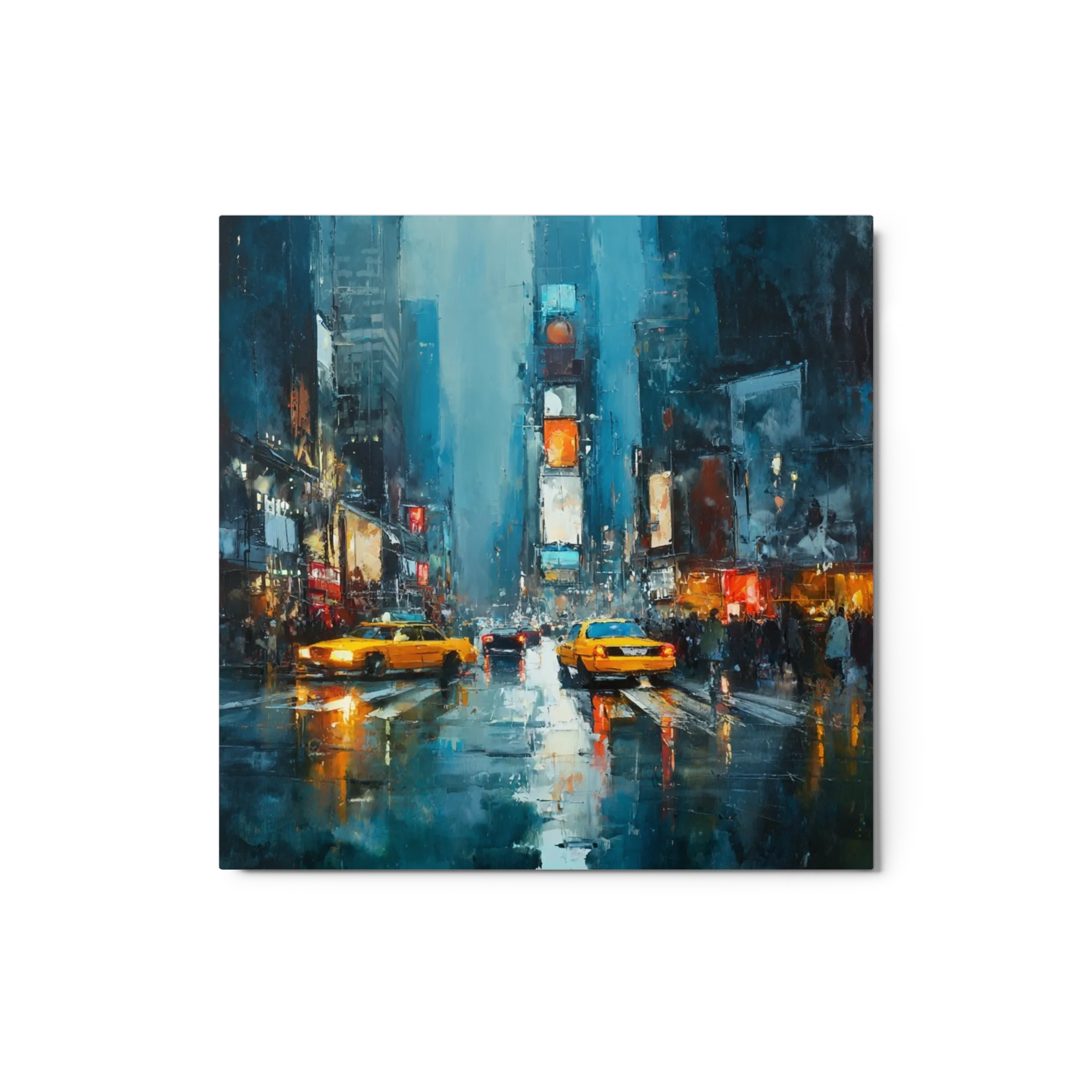 Rainy Reflections in Times Square