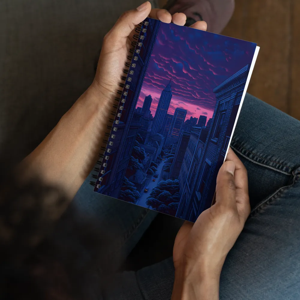Neon Dusk Cityscape 
 Spiral Notebook | 140 pages