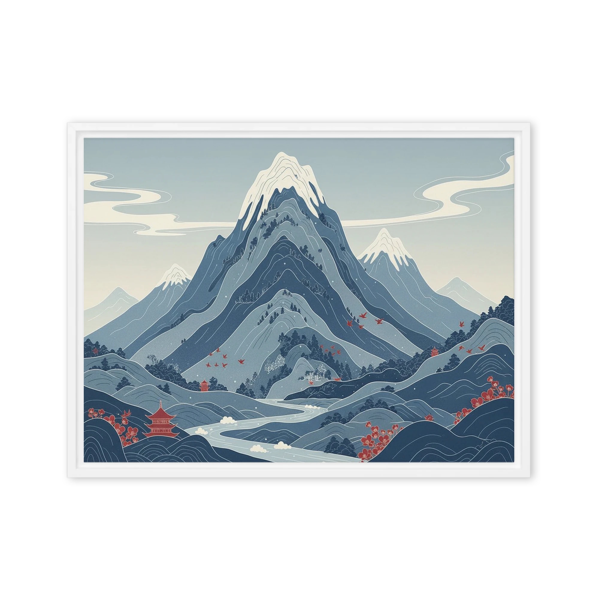 Tranquil Ukiyo-e Mountains