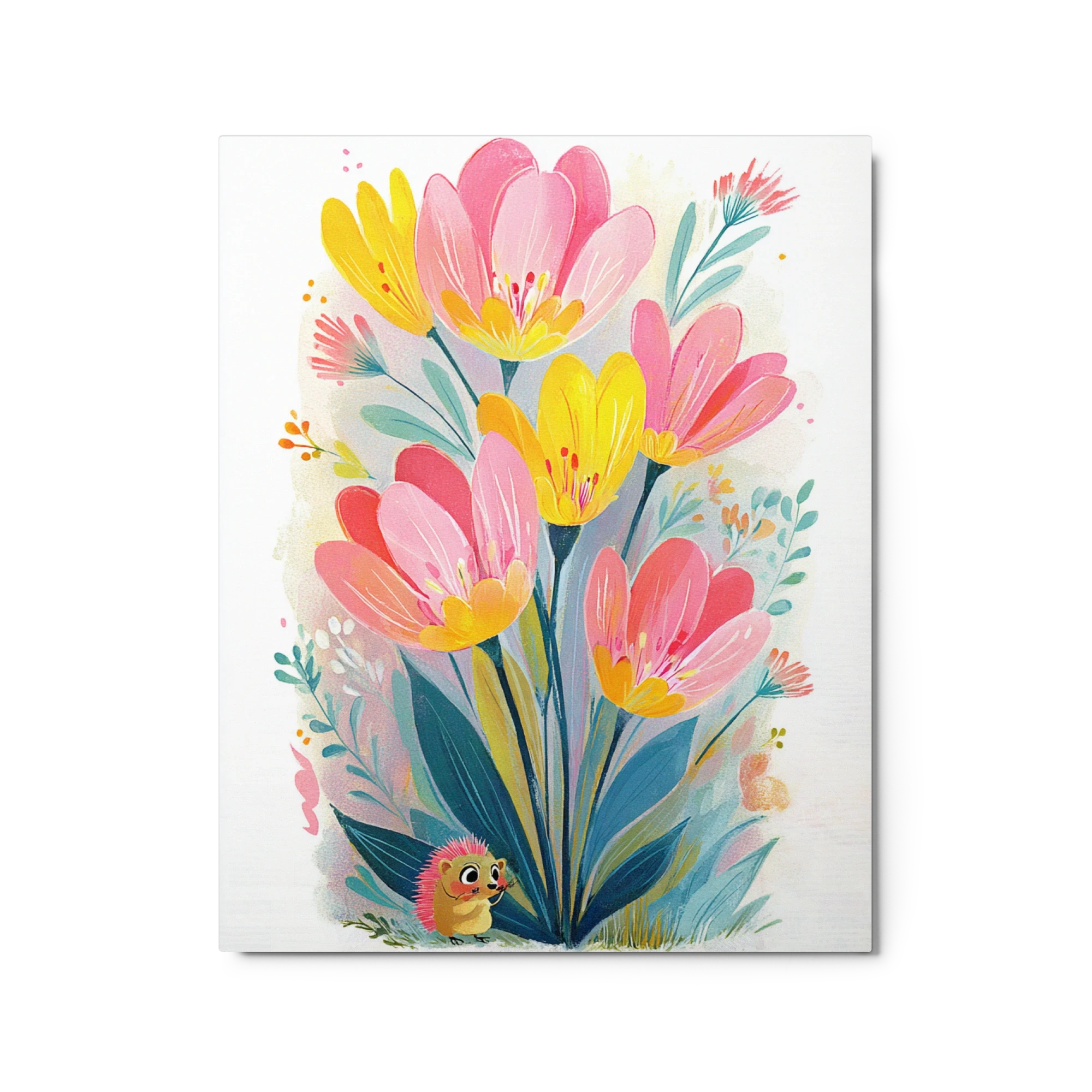 Little Hedgehog in Tulips | Art Print