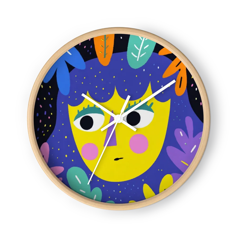 Botanical Night Portrait | Wall Clock
