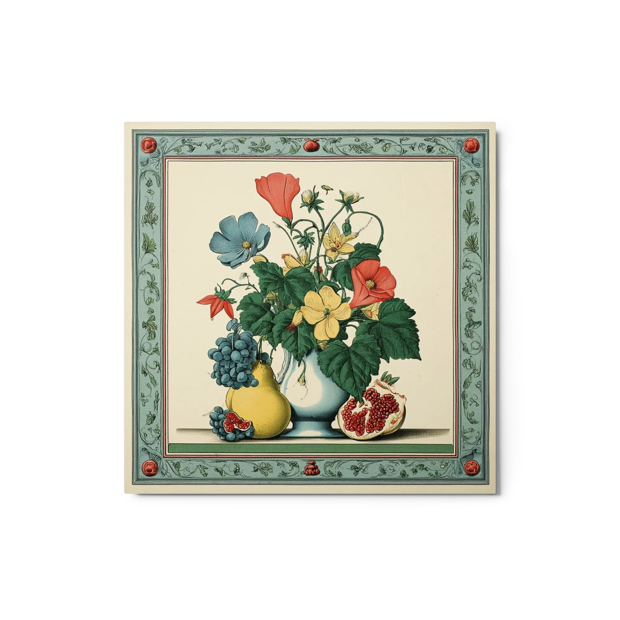 Vintage Botanical Floral and Fruit Still Life
