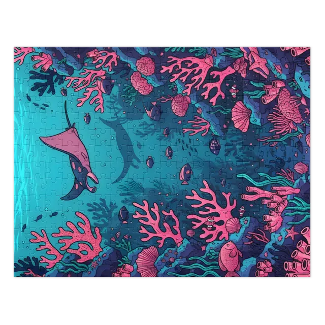 Manta Over Coral Garden | Jigsaw Puzzles
