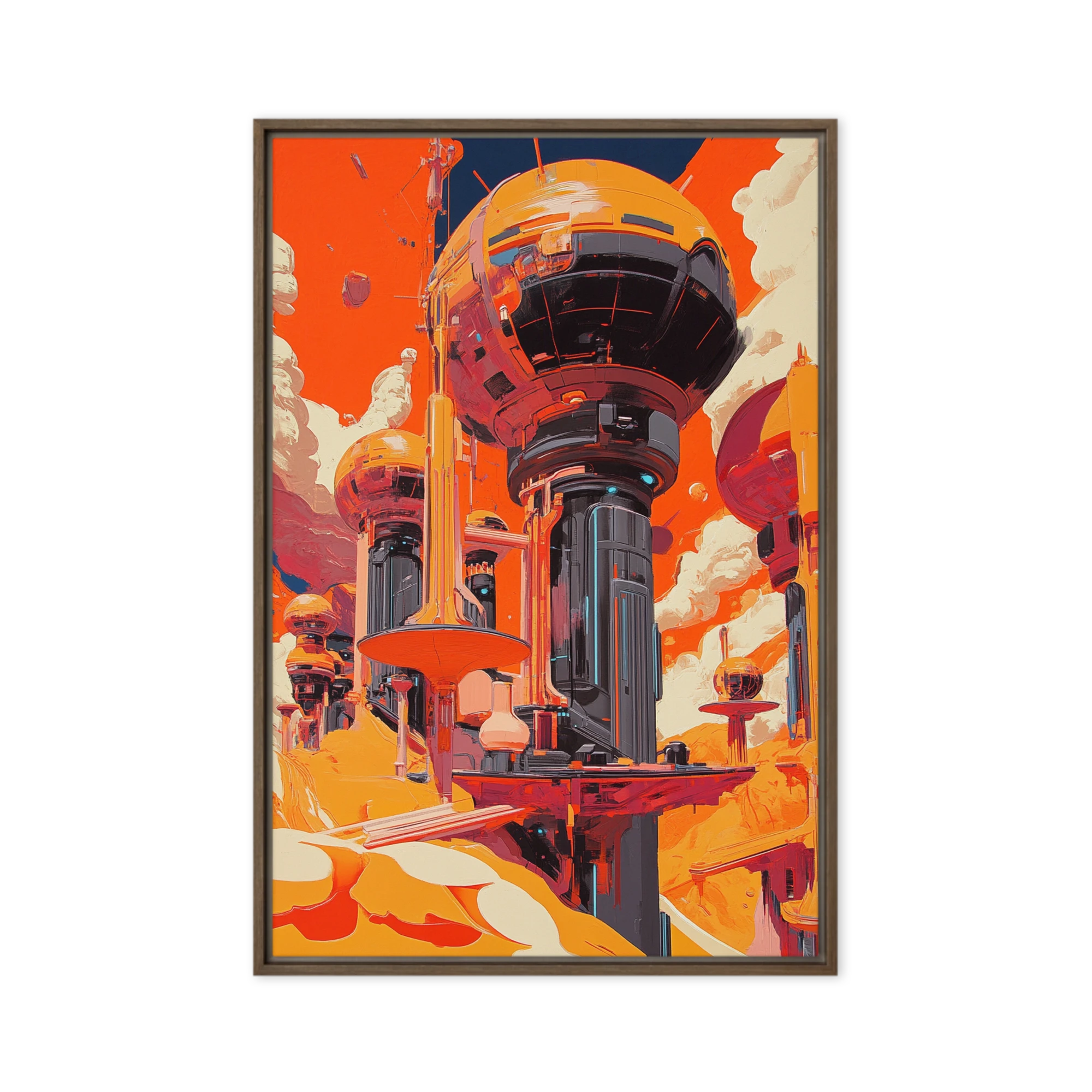 Futuristic Cityscape in Orange