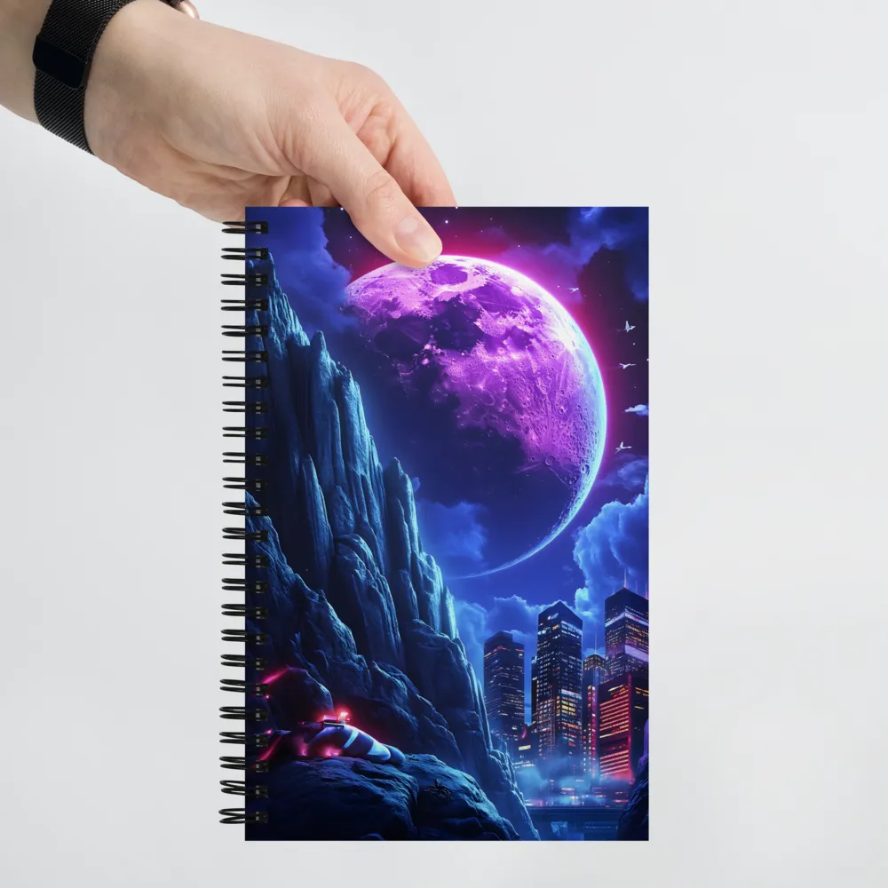 Neon Glow on Distant Shores 
 Spiral Notebook | 140 pages