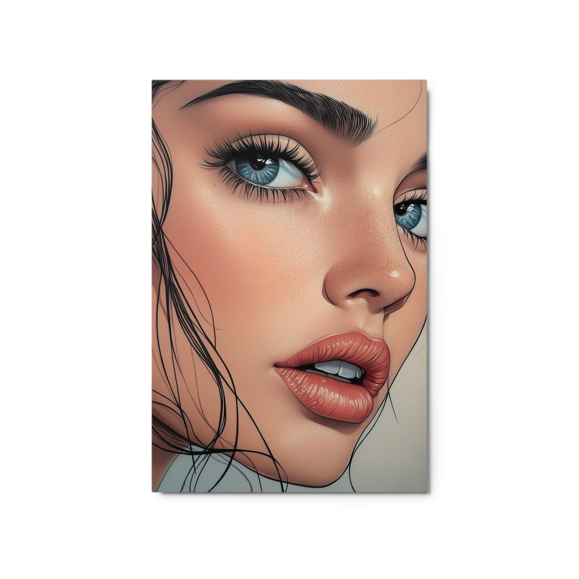 Close-Up Female Portrait Illustration