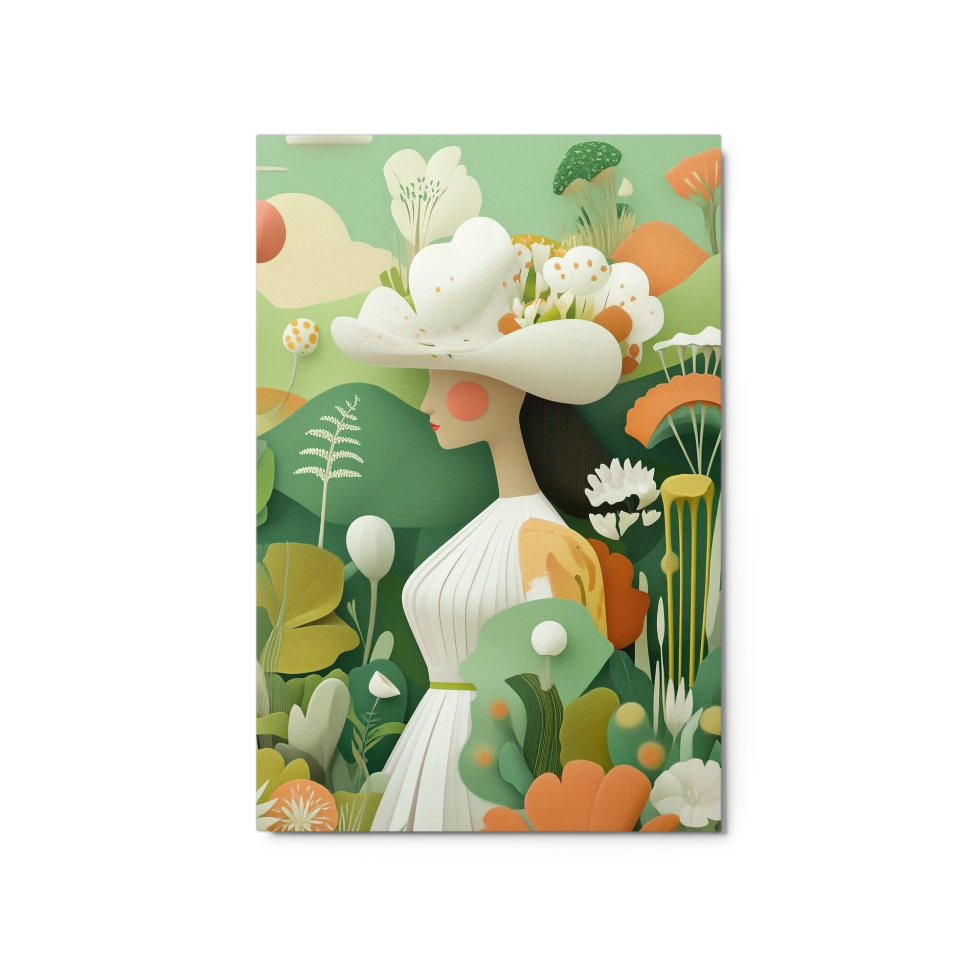 Stylized Woman with Floral Hat