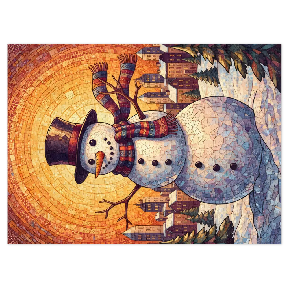Stained-Glass Snowman | Jigsaw Puzzles