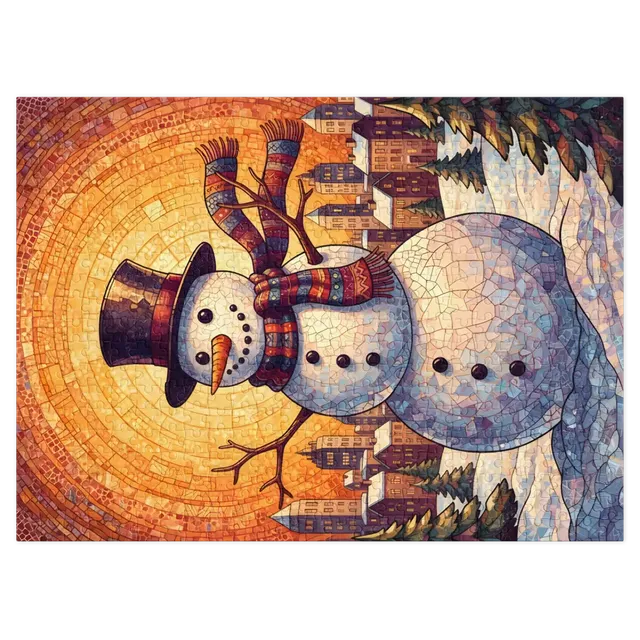 Stained-Glass Snowman | Jigsaw Puzzles